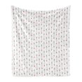 thumbnail image 1 of Valentine's Day Soft Flannel Fleece Blanket, Streaks with Heart Motifs on the Edge Romantic Love Pattern, Cozy Plush for Indoor and Outdoor Use, 50" x 60", Dark Coral and Dark Grey, by Ambesonne, 1 of 5