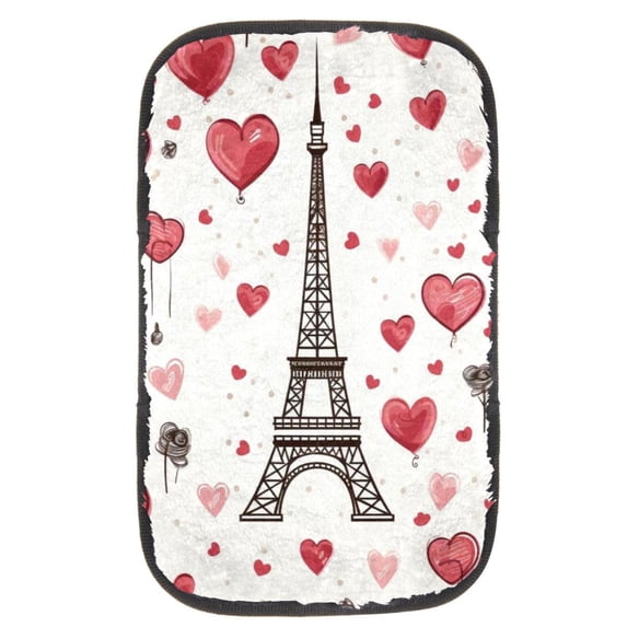 Valentine's Day Soft Furry Printed Armrest Cover 12.5x8.2 Inch - Comfortable Car Armrest Pad Accessory