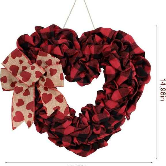 Valentine's Day Spring Wreaths, Heart Shaped Rose Artifiicial Flower Galands Home Decorations, Wedding Fake Wreaths Hanging Ornaments, Artificial Plants Outdoor Door Wreaths for Front Door