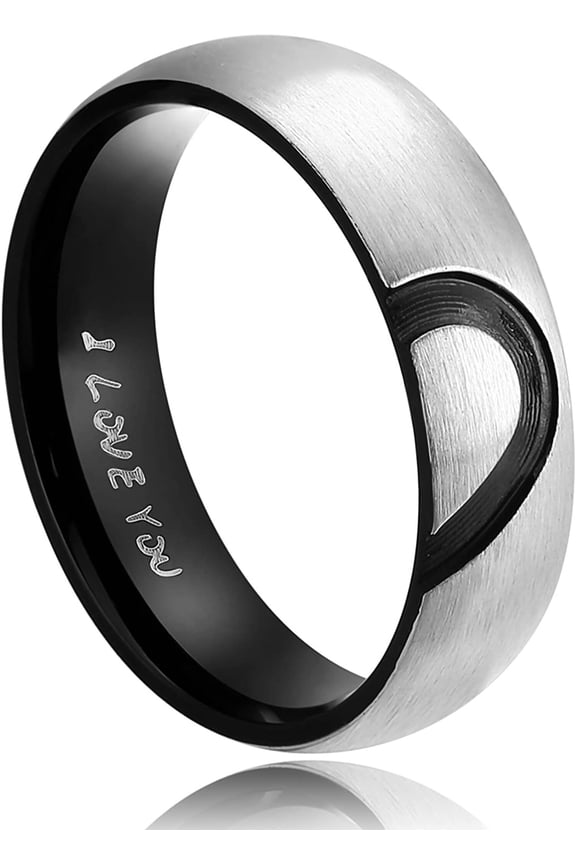 Valentine's Day Stainless Steel Heart Couple Ring