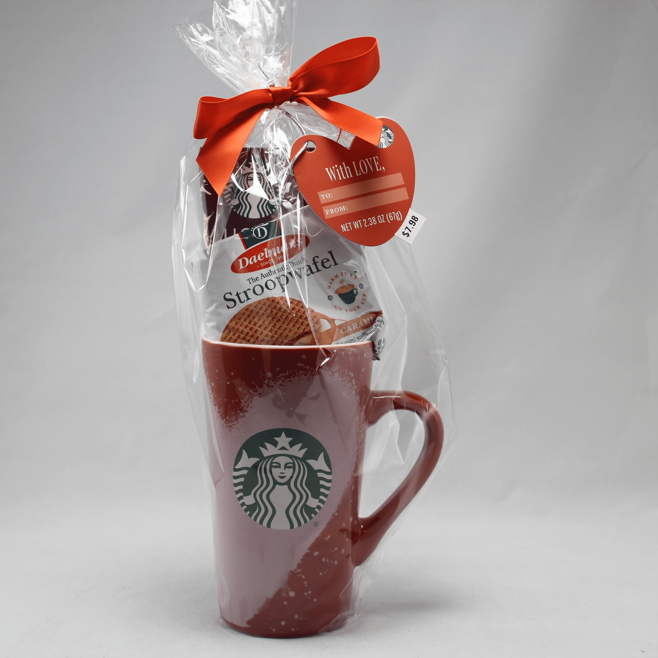 Valentines Day Starbucks Tall Mug with StroopwafelCookie