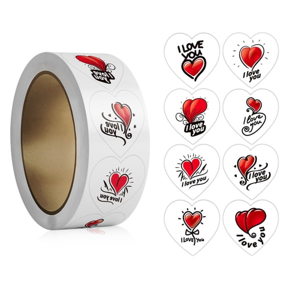 Valentine's Day Sticker Heart Sticker Labels Self-Adhesive Decorative Sticker