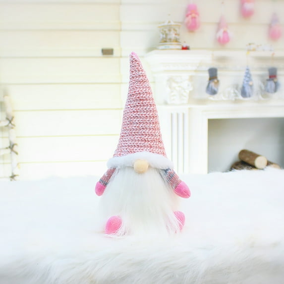 Valentine's Day Stuffed Animals Pink Valentine day Gnomes Decorations Handmade Swedish Tomte Gnome with Retractable Legs Valentines Gnome Standing Couple Decoration Pink Valentines Day Decor