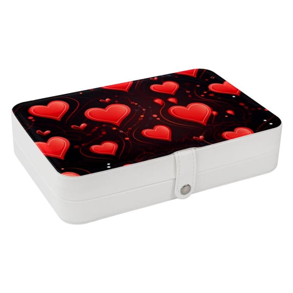 Valentine's Day Stylish PU Leather Necklace Holder Jewelry Stand with Removable Compartment and Decorative Box - Portable Organizer