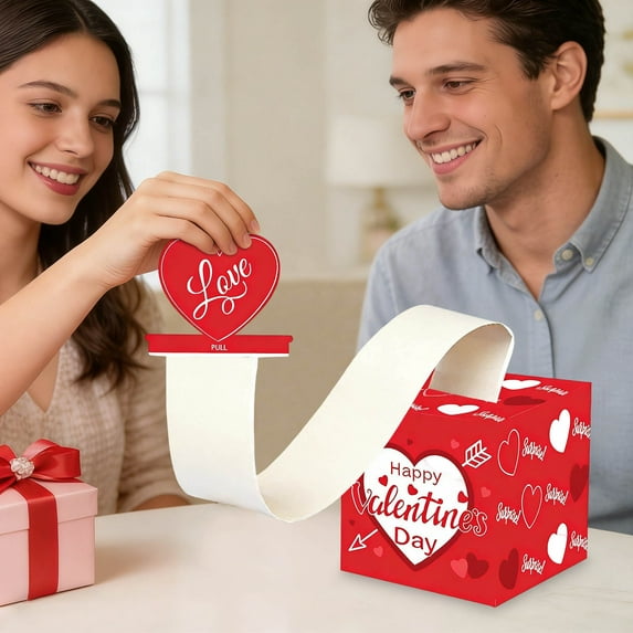 Valentine's Day Surprise Jump Box, Printed Valentines Day Surprise Box, Exploding Box Gift Surprise Box Gift Box