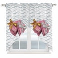 thumbnail image 1 of Valentine's Day Swag Curtains for Kitchen/Bedroom/Living Room, Pink Love Box Abstract Point Stripes Scalloped Curtains 63 Inch Long, Window Swag Topper Curtains Valances 2 Panels Set 36"x63", 1 of 8