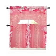 thumbnail image 1 of Valentine's Day Swag Kitchen Curtains Sets for Windows 24 Inch Length, Pink Love Paper Cuttings Romantic Short Window Curtain Panels Swags Valances and Tiers 3 Piece Set for Cafe/Dining Room, 1 of 5