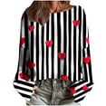 thumbnail image 1 of Valentine's Day Sweater for Women Lightweight Heart Graphic Drop Shoulder Cute Pullover Casual Crew Neck Long Sleeve Trendy Sweaters Fashion Y2K Outfits, 1 of 6