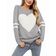 thumbnail image 1 of Valentine's Day Sweaters for Women Crew Neck Pullover Sweater Cute Cable Knit Heart Sweater Shermie, 1 of 11