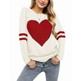 thumbnail image 1 of Valentine's Day Sweaters for Women Crew Neck Pullover Sweater Cute Cable Knit Heart Sweater Shermie, 1 of 11