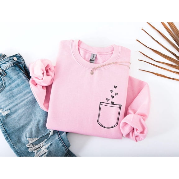 Valentine's Day Sweatshirt, Love Sweater, Heart Pullover, Valentines Day, Valentines Day Sweater, Pink Heart Shirt, Love Day Outfit, All Size S-5Xl