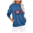 thumbnail image 1 of Valentine's Day Sweatshirt for Women Long Sleeve Crew Neck Casual Pullover Tops with Pockets Graphic Printed Cute Shirt(Blue,XL), 1 of 3