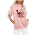 thumbnail image 1 of Valentine's Day Sweatshirt for Women Long Sleeve Crew Neck Casual Pullover Tops with Pockets Graphic Printed Cute Shirt(Pink,M), 1 of 3