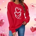 thumbnail image 1 of Valentine's Day Sweatshirt for Women Luminous Neon Heart Graphic Crewneck Long Sleeve Ribbed Cuffs Loose Fit Comfy Pullover Holiday Clothes, 1 of 7