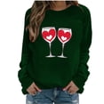 thumbnail image 1 of Valentine's Day Sweatshirt for Womens Cute Heart Glass Graphic Pullover Shirt Trendy Holiday Outfit, 1 of 5