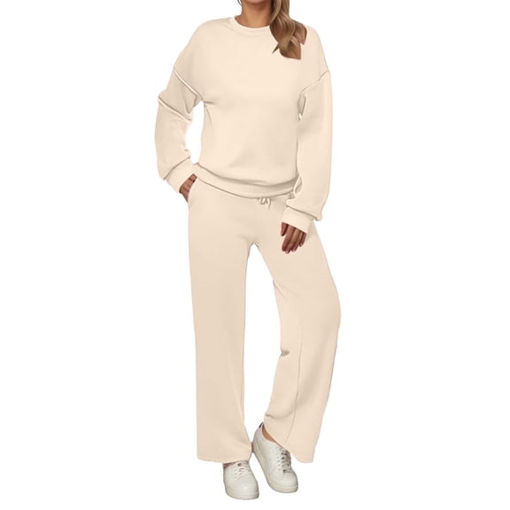 Valentine's Day Sweatsuits Women 2 Piece Outfit Jogger Set Sweatshirt Top and Loose Fit Wide Leg Pants Tracksuit Set Trouser Suit Casual Fitness Set Sports Suit