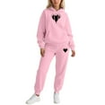 thumbnail image 1 of Valentine's Day Sweatsuits Women 2 Piece Outfit Jogger Set Y2K Cute Hoodie and Pants Tracksuit Set Trouser Suit Casual Leisure Suit Fitness Set Sports Suit Sportswear, 1 of 4