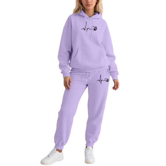 Valentine's Day Sweatsuits Women 2 Piece Outfit Jogger Set Y2K Cute Hoodie and Pants Tracksuit Set Trouser Suit Casual Leisure Suit Fitness Set Sports Suit Sportswear