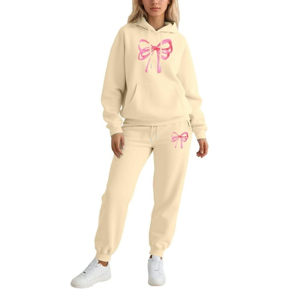 Valentine's Day Sweatsuits Women 2 Piece Outfit Jogger Set Y2K Cute Hoodie and Pants Tracksuit Set Trouser Suit Casual Leisure Suit Fitness Set Sports Suit Sportswear