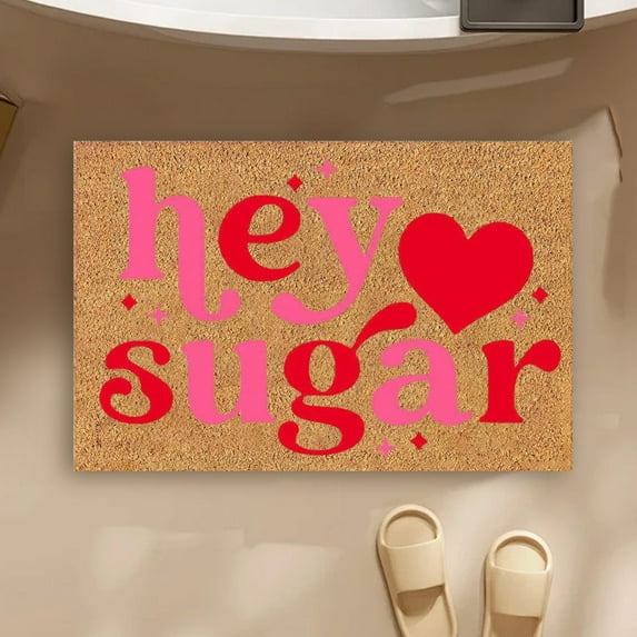 Valentine's Day Sweet Carpet Rz-Heart Series 40*60Cm, Heart & "Hey Sugar" Design For /Teen Interior Decor