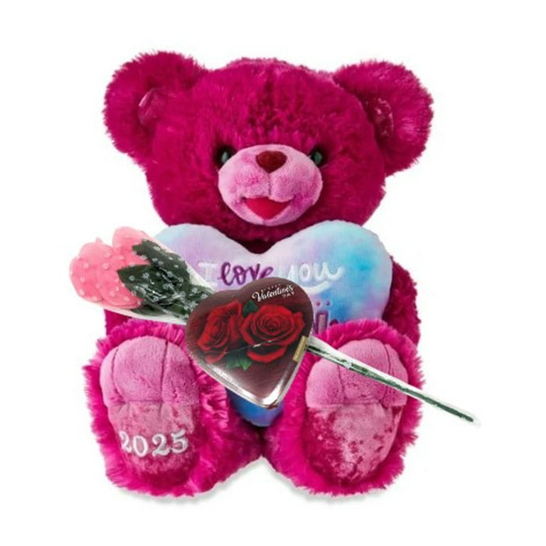 Valentine's Day Sweetheart Bear Pink with “Love You To The Moon