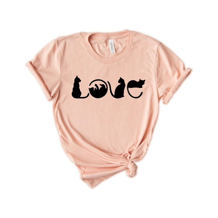 Love Orange Cat Shirt I Heart Love Cats Shirt Cat Lover Gift