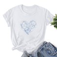 thumbnail image 1 of Valentine's Day T Shirt, Heart Print Tops for Women, Short Sleeve Tee Shirts Fashion Women's Lover Love Printed T-Shirt Round Neck Short Sleeved Tops, 1 of 3