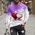 thumbnail image 1 of Valentine's Day T-Shirt for Men, Long Sleeve Graphic Shirts Men, Men Casual Fashion Printing Round Neck Pullover T-Shirt Long Sleeved Tops, 1 of 5