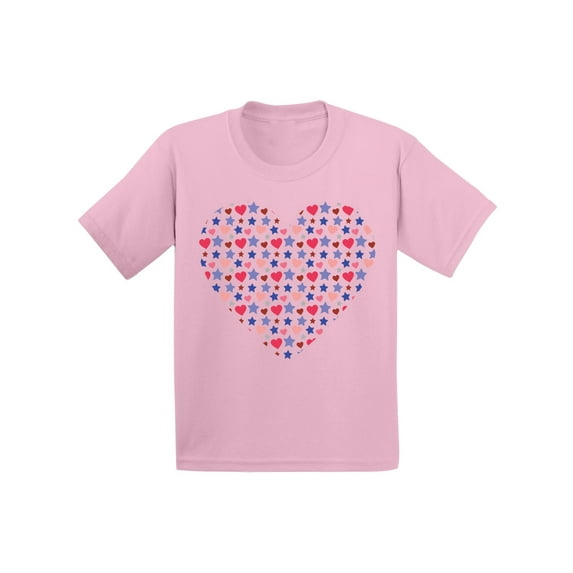 Valentine's Day T-shirt Cute Stars Heart Baby Shirt Girls Boys