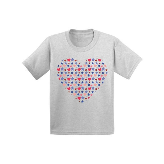 Valentine's Day T-shirt Cute Stars Heart Baby Shirt Girls Boys