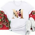 thumbnail image 1 of Valentine's Day T-shirts for Women Valentine's Day Fashion Flower and Letter M Print Shirts Short Sleeve Round Neck Pullover Blouses Tops Spring Summer Clothes, 1 of 5
