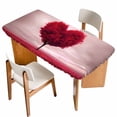 thumbnail image 1 of Valentine's Day Table Cloths for 4 Foot Rectangle Tables, Red Heart Love Trees Romance Spring Patio Waterproof Elastic Fitted Tablecloths, Washable Rectangular Table Cover for Camping, 1 of 8