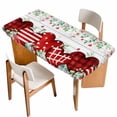 thumbnail image 1 of Valentine's Day Table Cloths for 4 Foot Rectangle Tables, Red Love Heart Eucalyptus Floral Grey Wood Patio Waterproof Elastic Fitted Tablecloths, Washable Rectangular Table Cover for Camping, 1 of 8