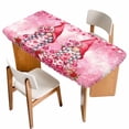 thumbnail image 1 of Valentine's Day Table Cloths for 5 Foot Rectangle Tables, Watercolor Gnomes Roses Love Romantic Patio Waterproof Elastic Fitted Tablecloths, Washable Rectangular Table Cover for Camping, 1 of 8