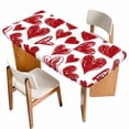 thumbnail image 1 of Valentine's Day Table Cloths for 6 Foot Rectangle Tables, Red Heart Love Modern Minimalist Patio Waterproof Elastic Fitted Tablecloths, Washable Rectangular Table Cover for Camping, 1 of 8