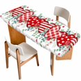 thumbnail image 1 of Valentine's Day Table Cloths for 8 Foot Rectangle Tables, Red Love Heart Eucalyptus Watercolor Patio Waterproof Elastic Fitted Tablecloths, Washable Rectangular Table Cover for Camping, 1 of 8