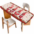 thumbnail image 1 of Valentine's Day Table Cloths for 8 Foot Rectangle Tables, Red Roses Gnomes Romance Love Beige Patio Waterproof Elastic Fitted Tablecloths, Washable Rectangular Table Cover for Camping, 1 of 8