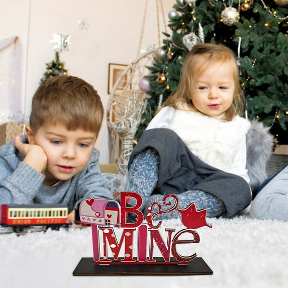 Valentine's Day Table Decorations Sign Wooden Table Centerpieces Red Love Heart Happy Valentines Day Decoration For Valentine Centerpiece Home Decor Dinner Table