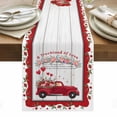 thumbnail image 1 of Valentine's Day Table Runner - 108 Inch Long, Kitchen Dining Table Runner Dresser Scarves, Vintage Red Truck Love Heart Roses Romantic Farmhouse Decor for Coffee Tables Wedding Party Banquet, 1 of 8