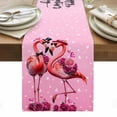 thumbnail image 1 of Valentine's Day Table Runner - 120 Inch Long, Kitchen Dining Table Runner Dresser Scarves, Flamingos Roses Love Romance Ombre Pink Farmhouse Decor for Coffee Tables Wedding Party Banquet, 1 of 8