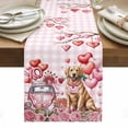 thumbnail image 1 of Valentine's Day Table Runner - 120 Inch Long, Kitchen Dining Table Runner Dresser Scarves, Watercolor Love Roses Dog Truck Pink Plaid Farmhouse Decor for Coffee Tables Wedding Party Banquet, 1 of 8