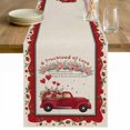 thumbnail image 1 of Valentine's Day Table Runner 120 Inches Long Farmhouse Dress Scarves, Red Truck Love Heart Roses Romantic Rustic Dining Tablerunner for Coffee Table/Kitchen Island/Party Décor, 13" x 120", 1 of 8