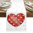 thumbnail image 1 of Valentine's Day Table Runner - 36 Inch Long, Kitchen Dining Table Runner Dresser Scarves, Red Love Polka Dots Lines Minimalist Farmhouse Decor for Coffee Tables Wedding Party Banquet, 1 of 8