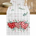 thumbnail image 1 of Valentine's Day Table Runner 36 Inches Long Farmhouse Dress Scarves, Red Love Heart Eucalyptus Grey Check Dining Tablerunner for Coffee Table/Kitchen Island/Party Décor, Small 13" x 36", 1 of 8