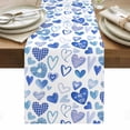 thumbnail image 1 of Valentine's Day Table Runner - 48 Inch Long, Kitchen Dining Table Runner Dresser Scarves, Blue Love Heart Romantic Me You Farmhouse Decor for Coffee Tables Wedding Party Banquet, 1 of 8