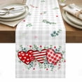 thumbnail image 1 of Valentine's Day Table Runner - 60 Inch Long, Kitchen Dining Table Runner Dresser Scarves, Red Love Heart Eucalyptus Grey Check Farmhouse Decor for Coffee Tables Wedding Party Banquet, 1 of 8