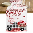 thumbnail image 1 of Valentine's Day Table Runner 60 Inches Long Farmhouse Dress Scarves, Love Tree Branches Truck Roses Buffalo Plaid Dining Tablerunner for Coffee Table/Kitchen Island/Party Décor, 13" x 60", 1 of 8
