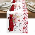 thumbnail image 1 of Valentine's Day Table Runner - 70 Inch Long, Kitchen Dining Table Runner Dresser Scarves, Pink Love Heart Truck Floral Romantic Farmhouse Decor for Coffee Tables Wedding Party Banquet, 1 of 8