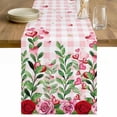 thumbnail image 1 of Valentine's Day Table Runner 70 Inches Long Farmhouse Dress Scarves, Pink Red Roses Love Heart Eucalyptus Plaid Dining Tablerunner for Coffee Table/Kitchen Island/Party Décor, 13" x 70", 1 of 8