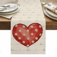 thumbnail image 1 of Valentine's Day Table Runner - 72 Inch Long, Kitchen Dining Table Runner Dresser Scarves, Red Love Polka Dots Line Minimalist Beige Farmhouse Decor for Coffee Tables Wedding Party Banquet, 1 of 8